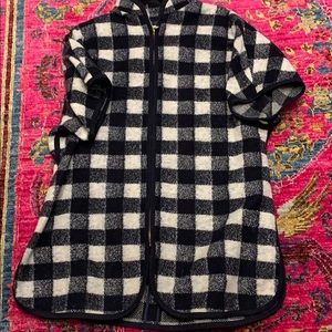 Draper James Navy Buffalo Check Cape